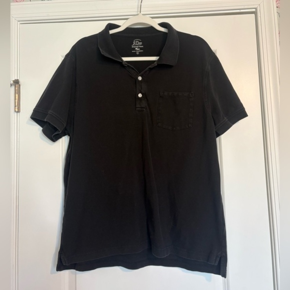 EUC J. Crew Classic Black Polo Shirt Size L